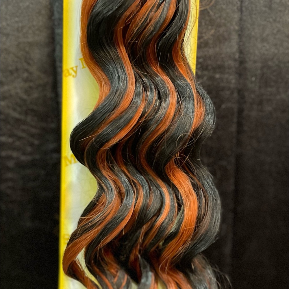 Wavy Black and Orange braiding hair extensions 14”,18” & 20”